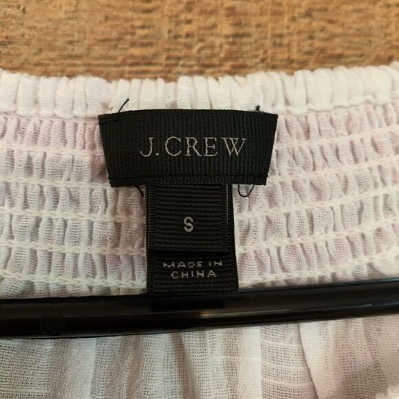 J. Crew white shorts romper orange embroidery long sleeve size‎ small - Picture 13 of 13